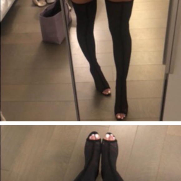 New Cushnie Emilio Mesh OTK Thigh High Boots - Picture 6 of 8